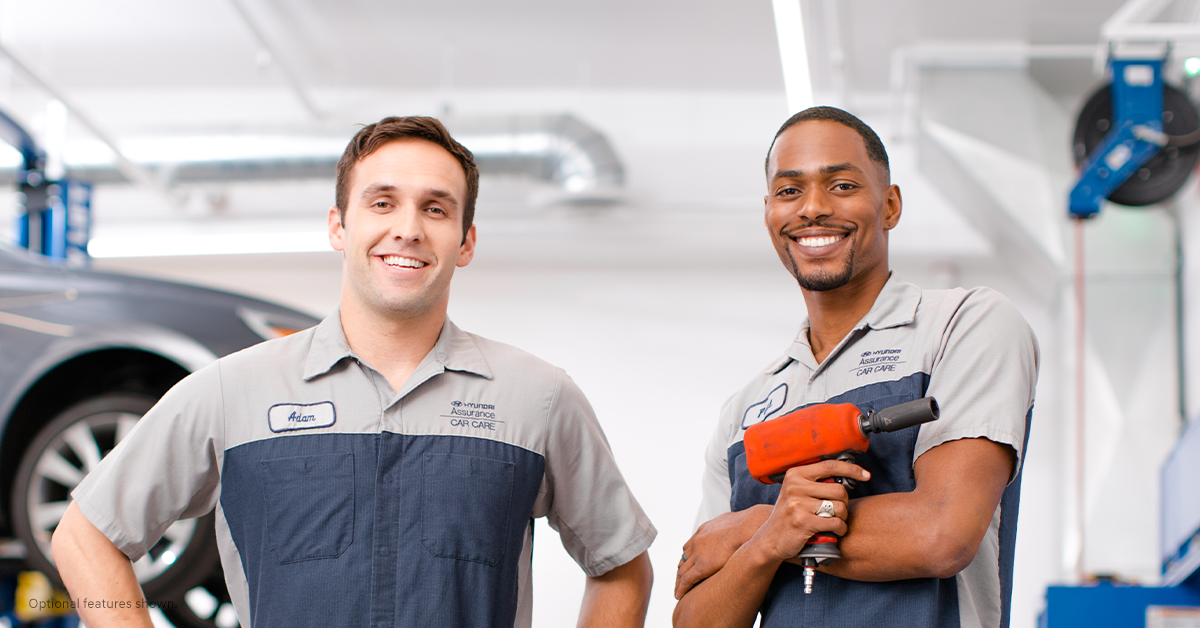two Hyundai service technicians