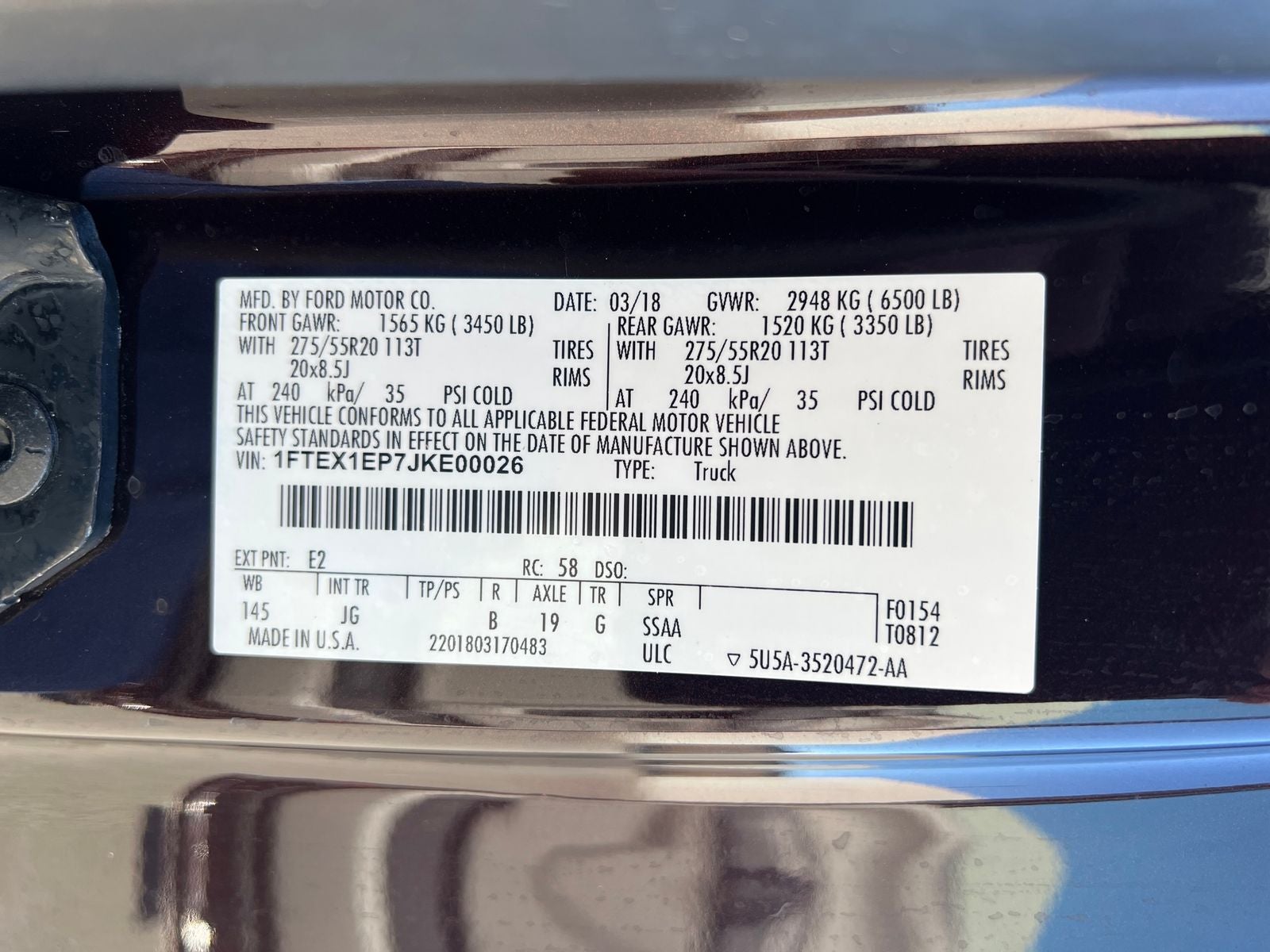 2018 Ford F-150 XL
