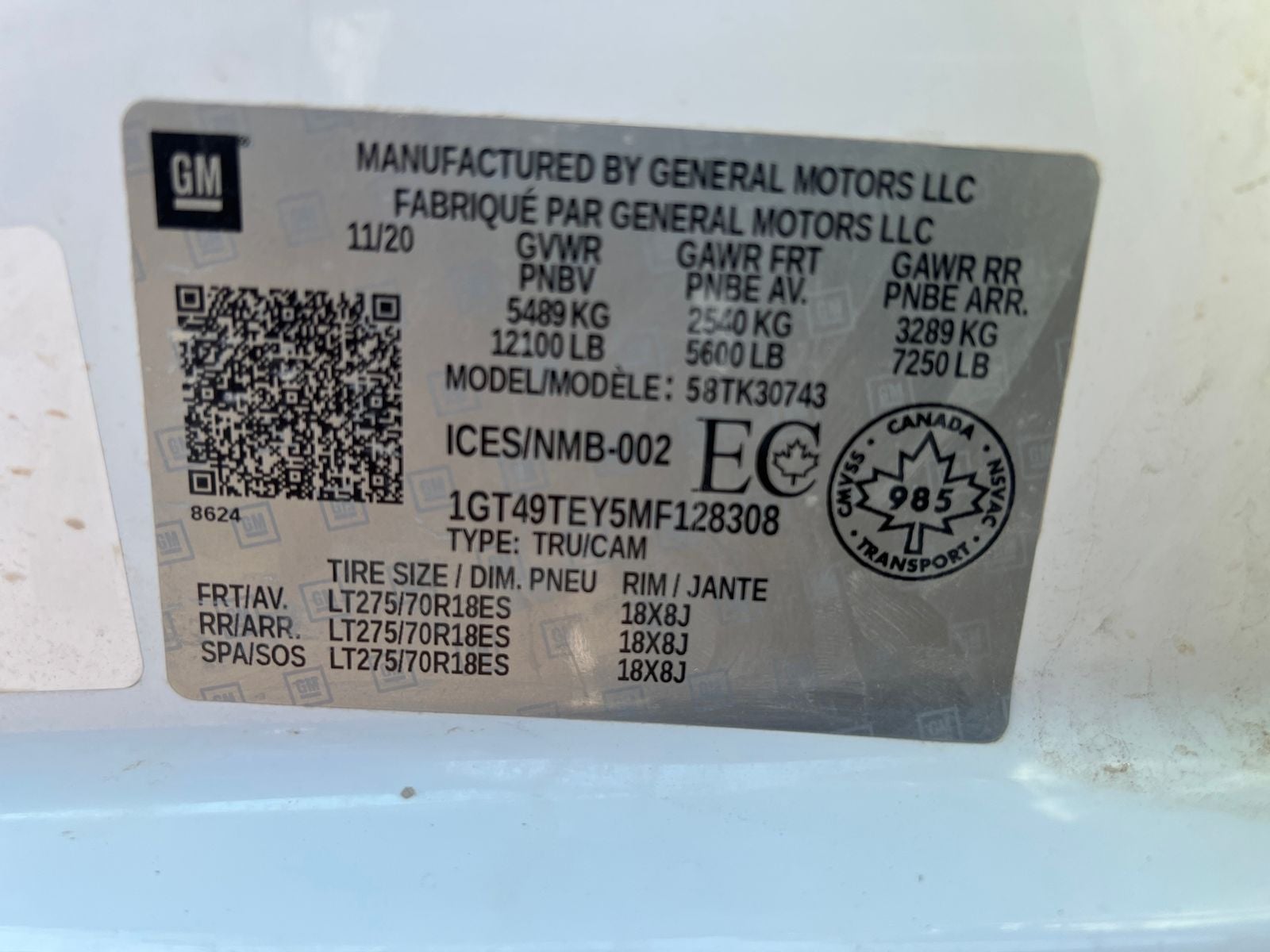 1GT49TEY5MF128308