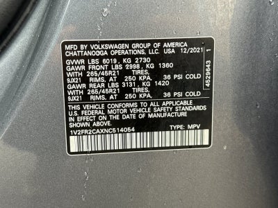 2022 Volkswagen Atlas 3.6L V6 SEL Premium R-Line