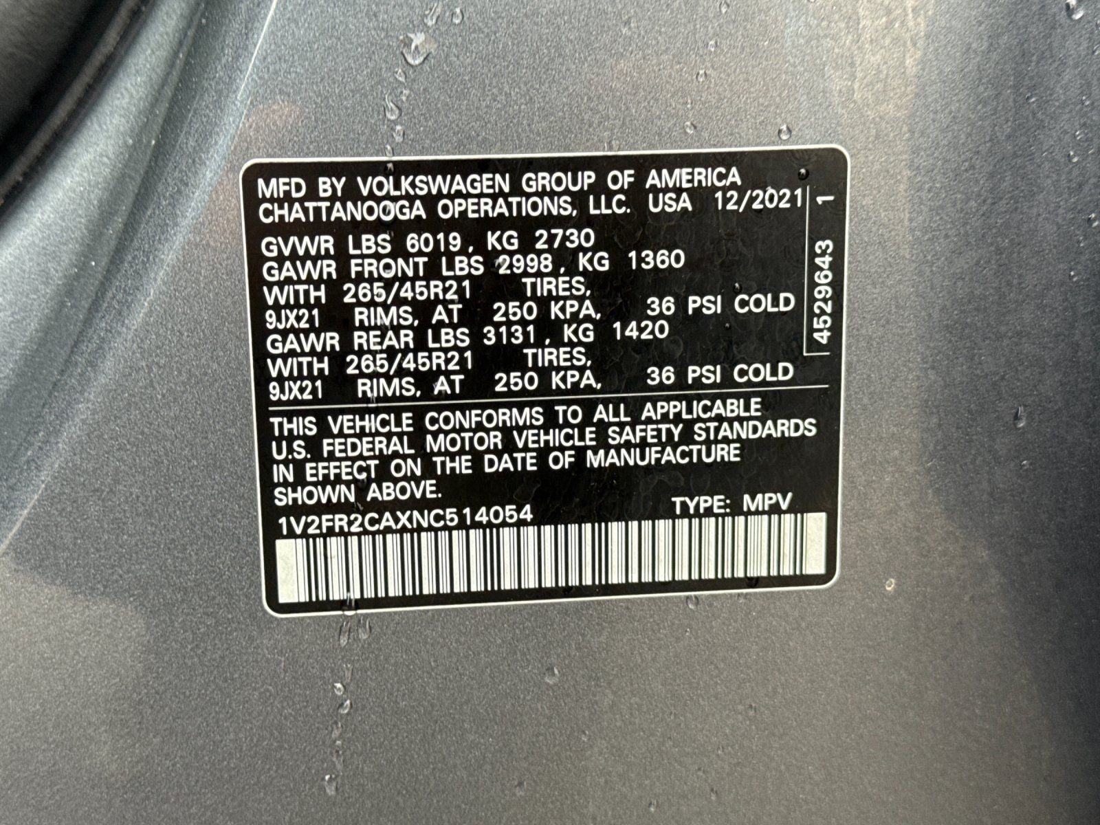 2022 Volkswagen Atlas 3.6L V6 SEL Premium R-Line