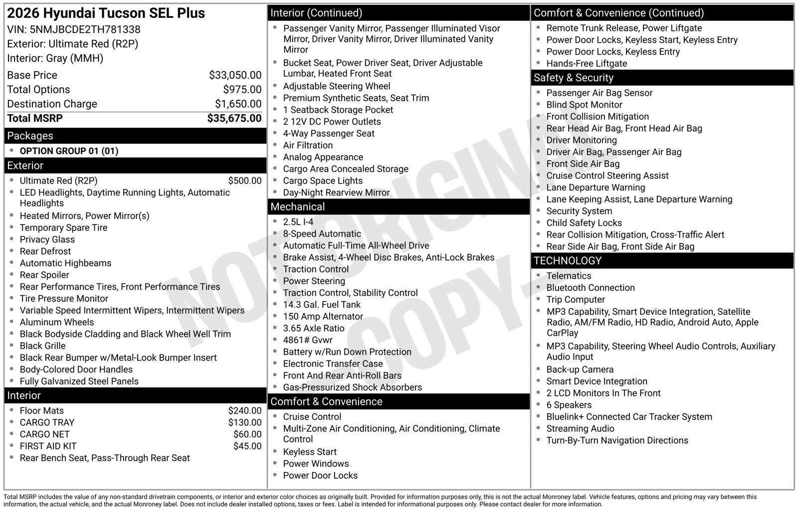 2026 Hyundai TUCSON SEL