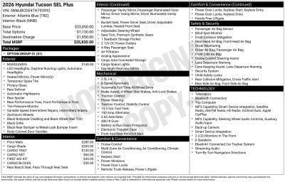 2026 Hyundai TUCSON SEL Plus