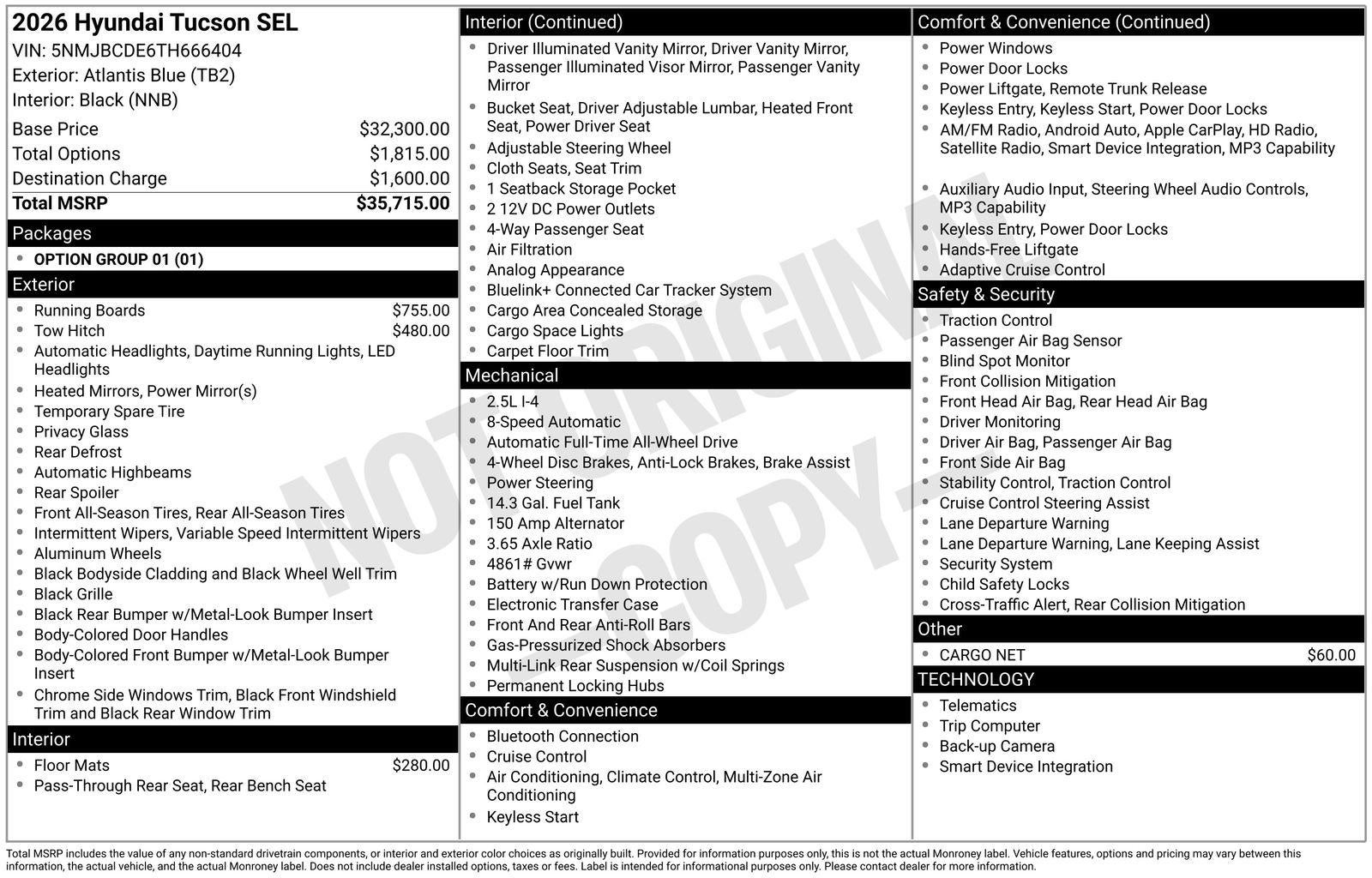 2026 Hyundai TUCSON SEL