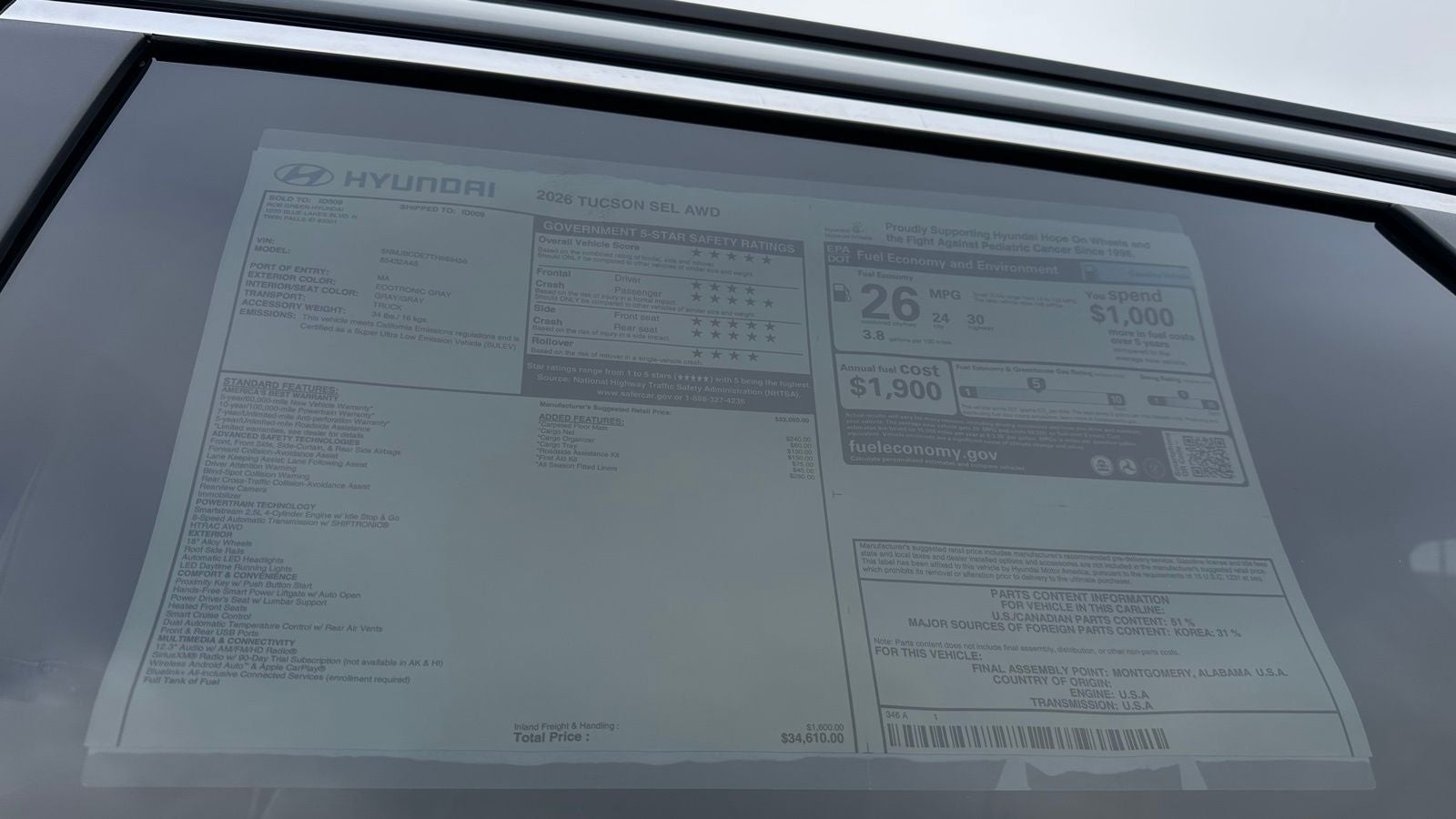 2026 Hyundai TUCSON SEL