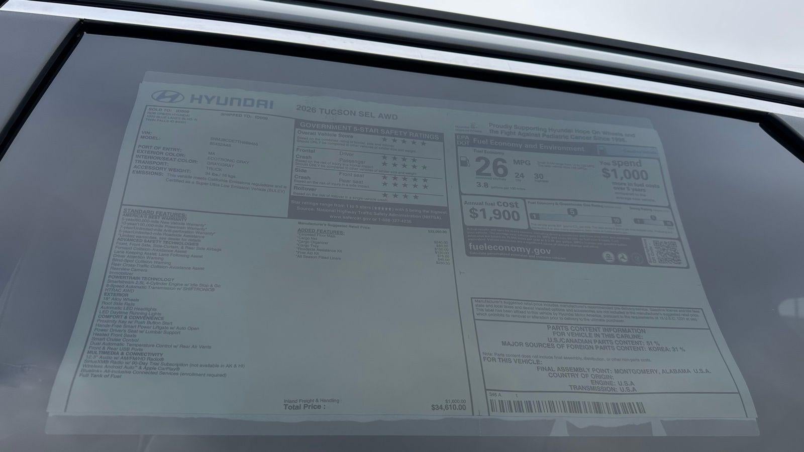 2026 Hyundai TUCSON SEL