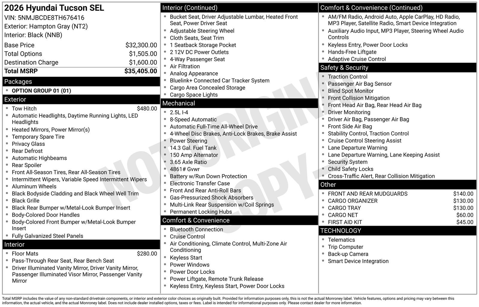 2026 Hyundai TUCSON SEL