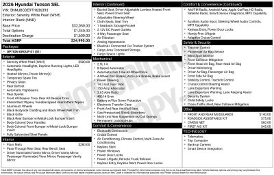2026 Hyundai TUCSON SEL