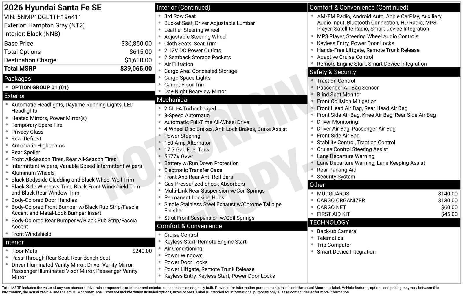 2026 Hyundai SANTA FE SE