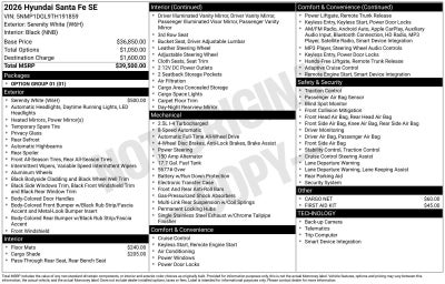 2026 Hyundai SANTA FE SE
