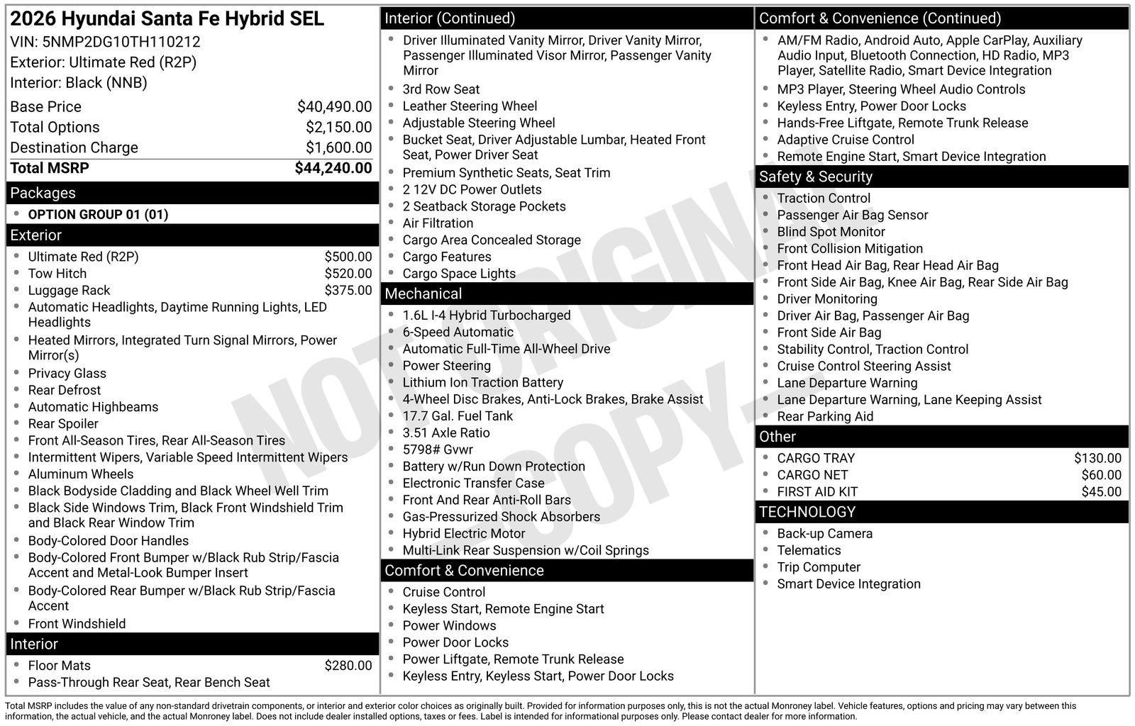 2026 Hyundai SANTA FE HYBRID SEL