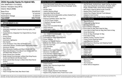 2026 Hyundai SANTA FE HYBRID SEL