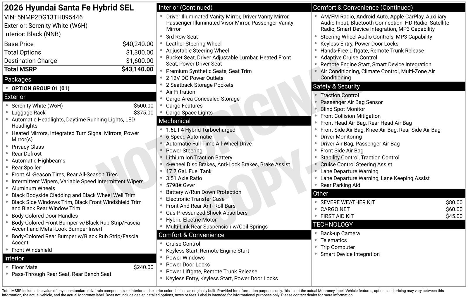 2026 Hyundai SANTA FE HYBRID SEL