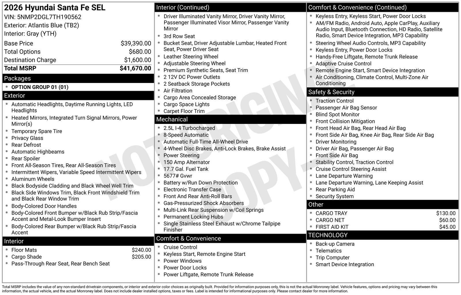 2026 Hyundai SANTA FE SEL