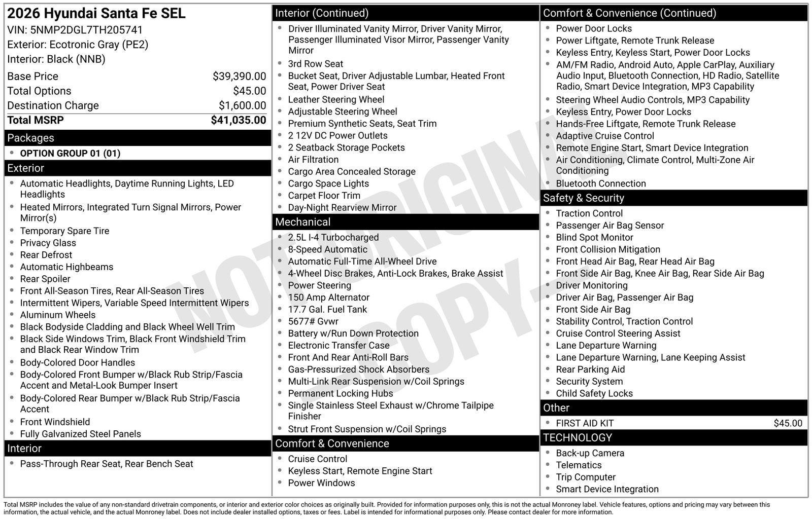 2026 Hyundai SANTA FE SEL