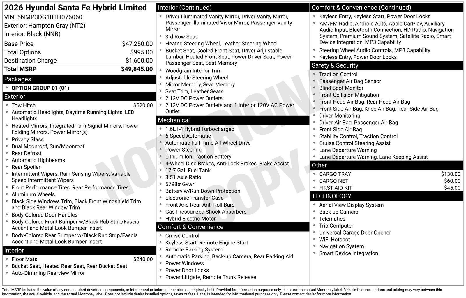 2026 Hyundai SANTA FE HYBRID Limited