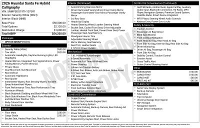 2026 Hyundai SANTA FE HYBRID Calligraphy