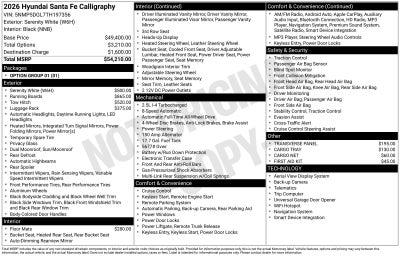 2026 Hyundai SANTA FE Calligraphy