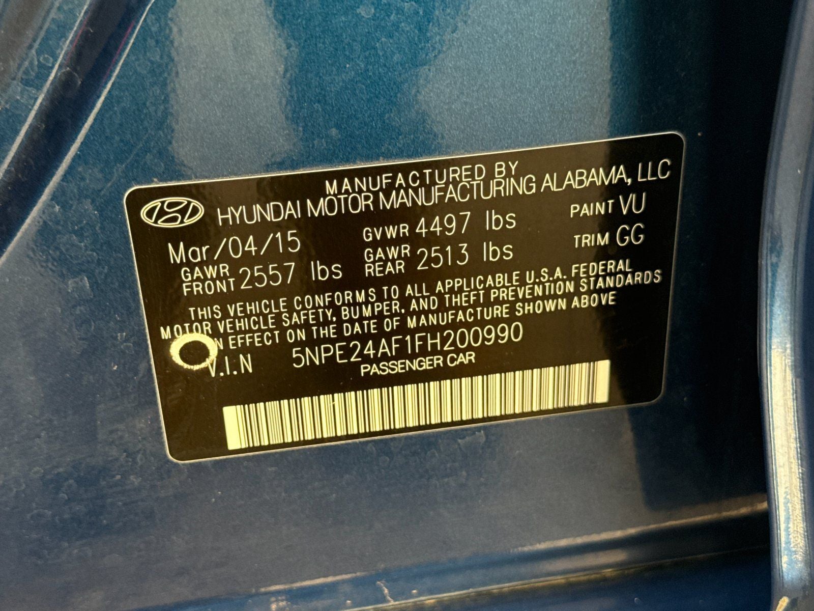 2015 Hyundai SONATA SE