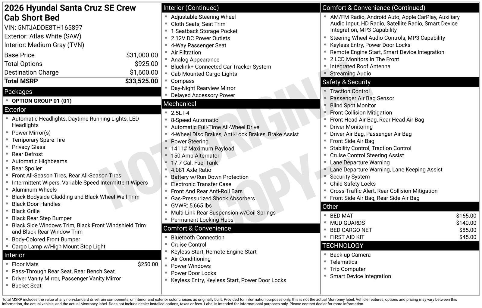 2026 Hyundai SANTA CRUZ SE