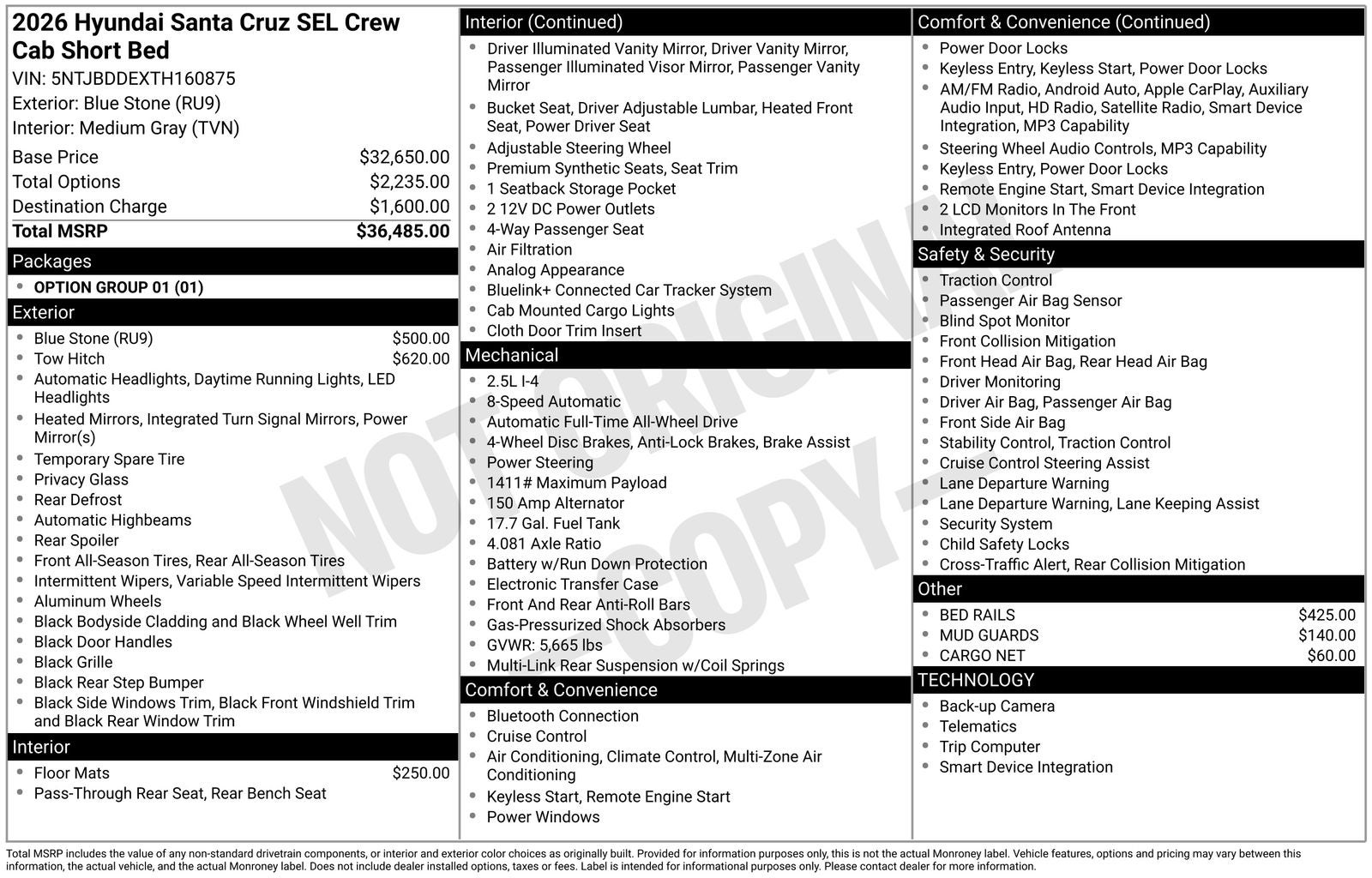 2026 Hyundai SANTA CRUZ SEL