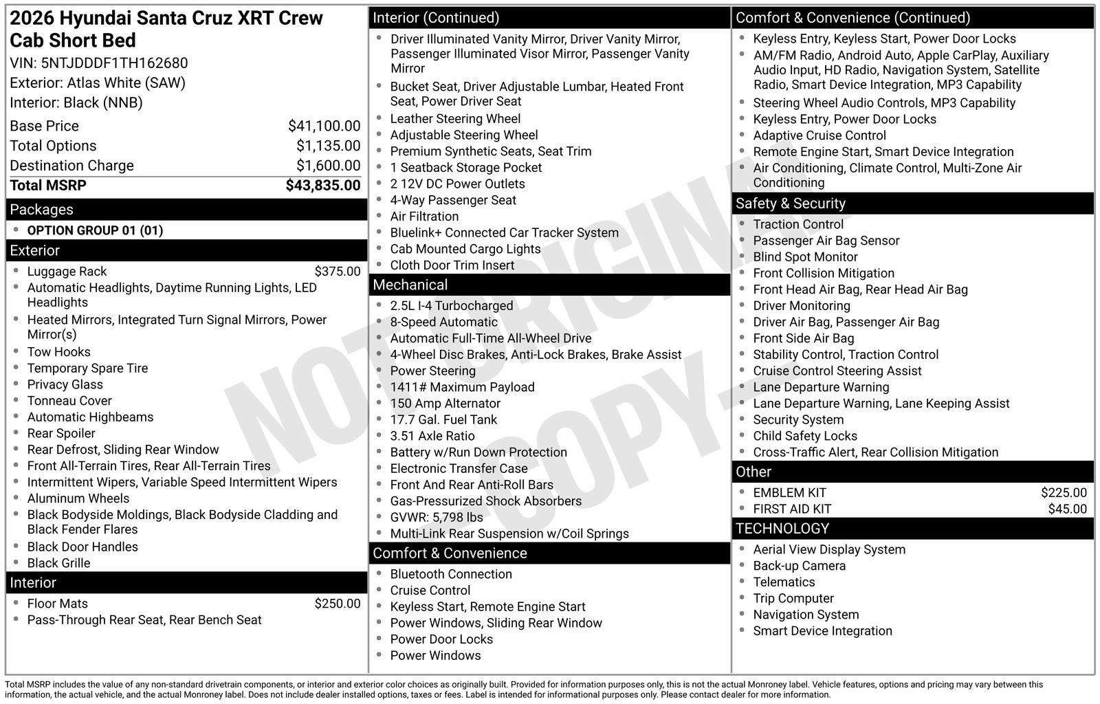 2026 Hyundai SANTA CRUZ XRT
