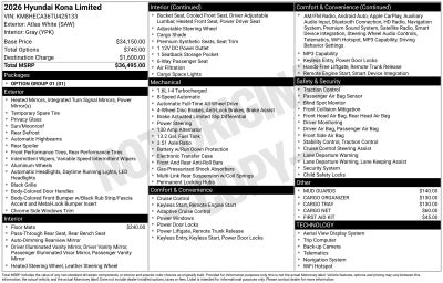 2026 Hyundai KONA Limited