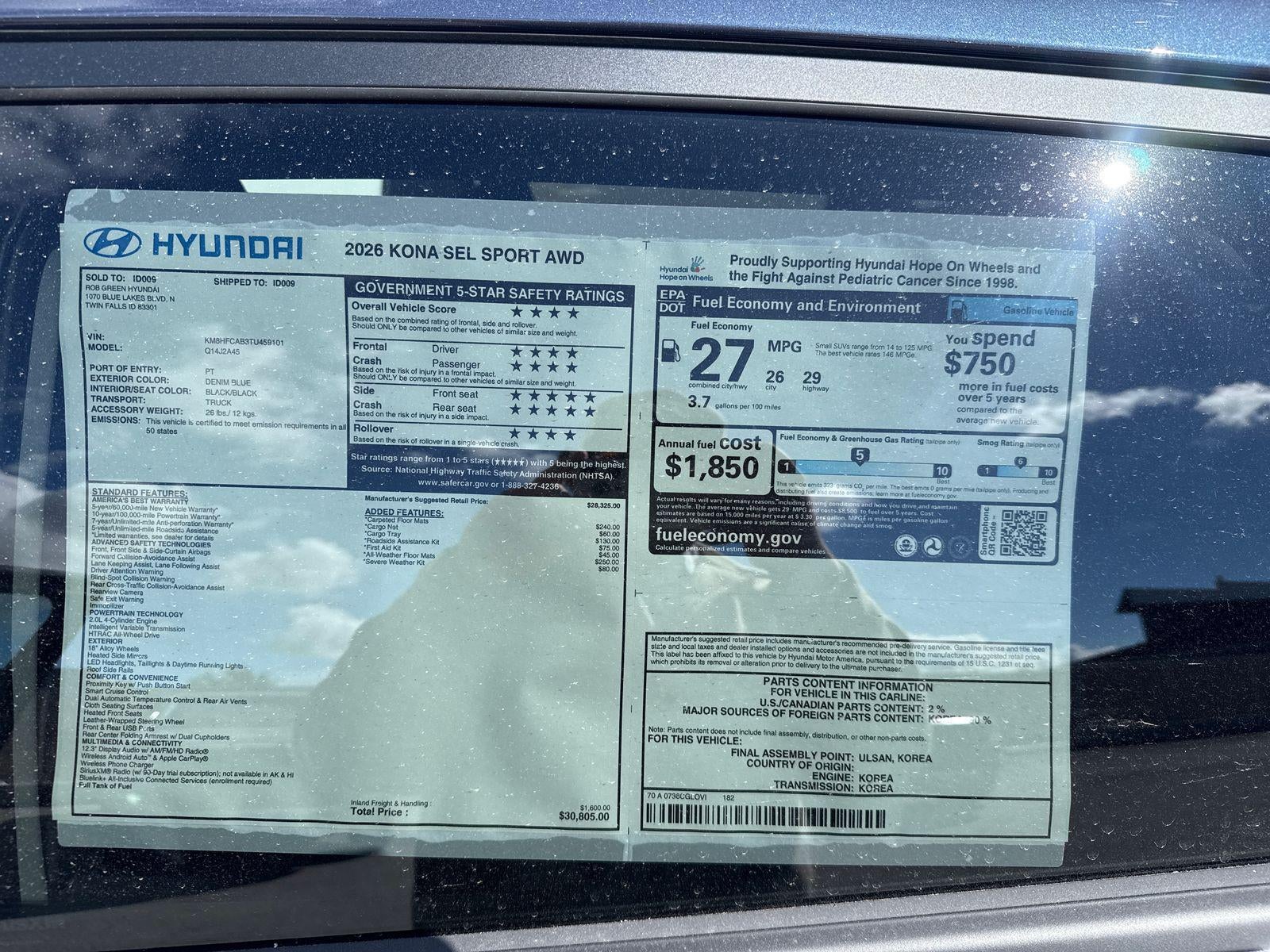 2026 Hyundai KONA SEL Sport