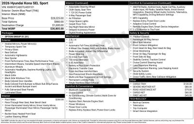 2026 Hyundai KONA SEL Sport