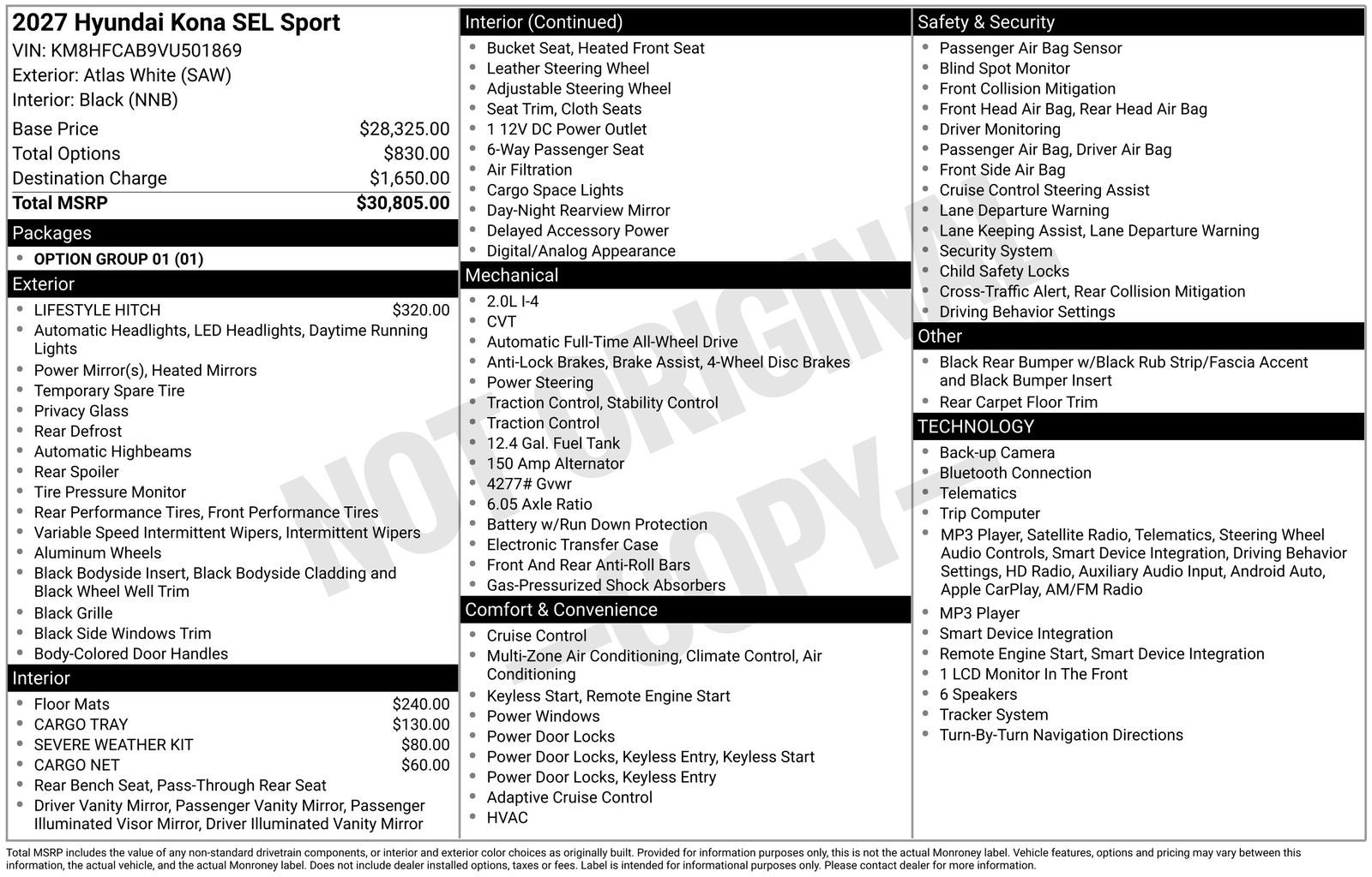 2027 Hyundai KONA SEL Sport