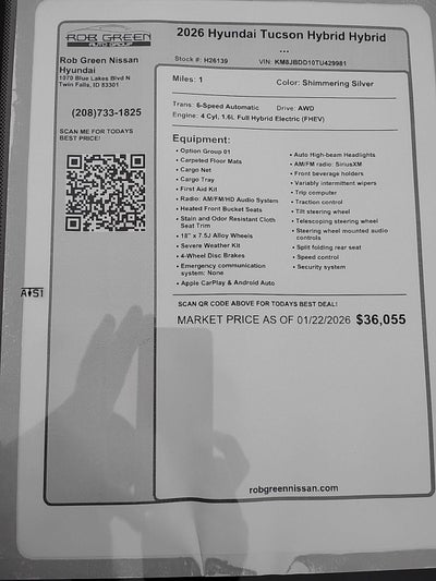 2026 Hyundai TUCSON HYBRID SEL