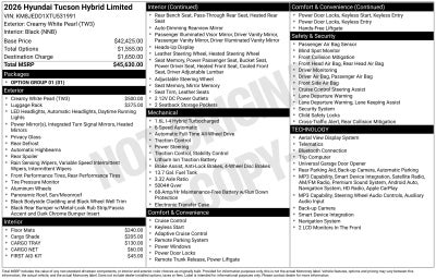 2026 Hyundai TUCSON HYBRID Limited