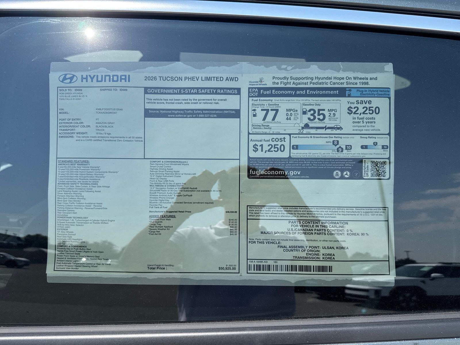 2026 Hyundai TUCSON PLUG-IN HYBRID Limited