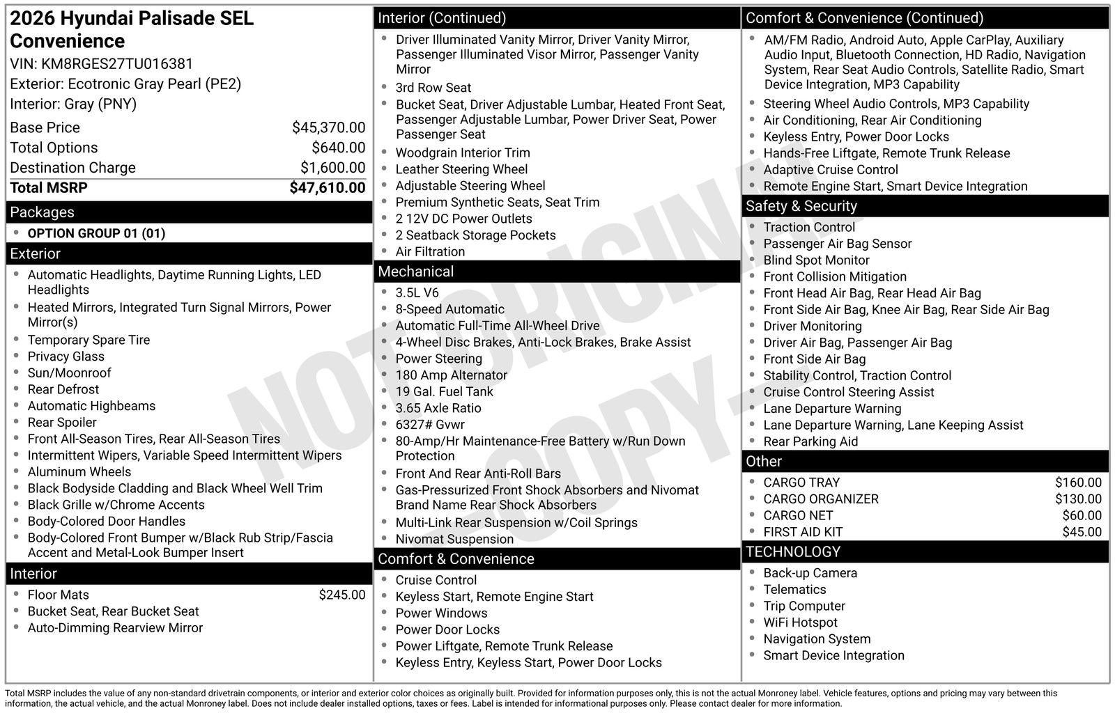 2026 Hyundai PALISADE SEL Convenience