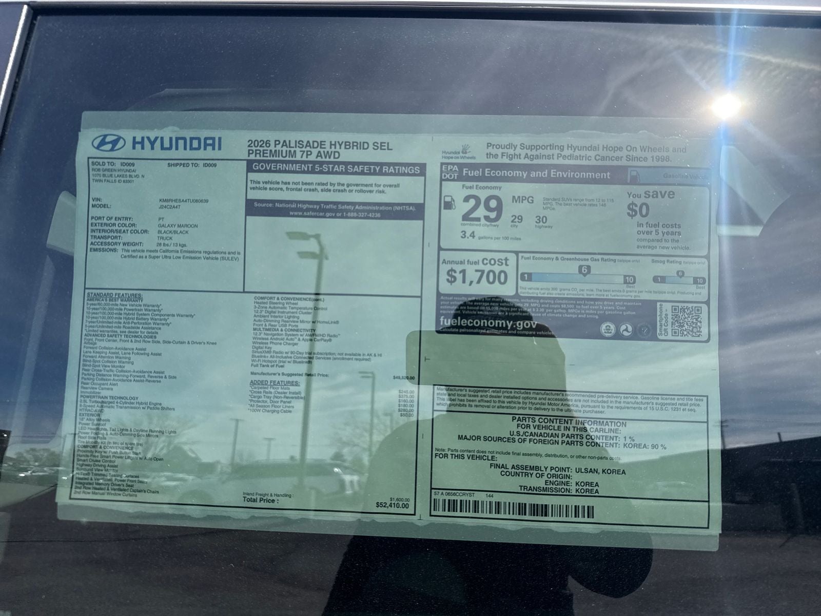 2026 Hyundai PALISADE HYBRID SEL Premium 7 Passenger