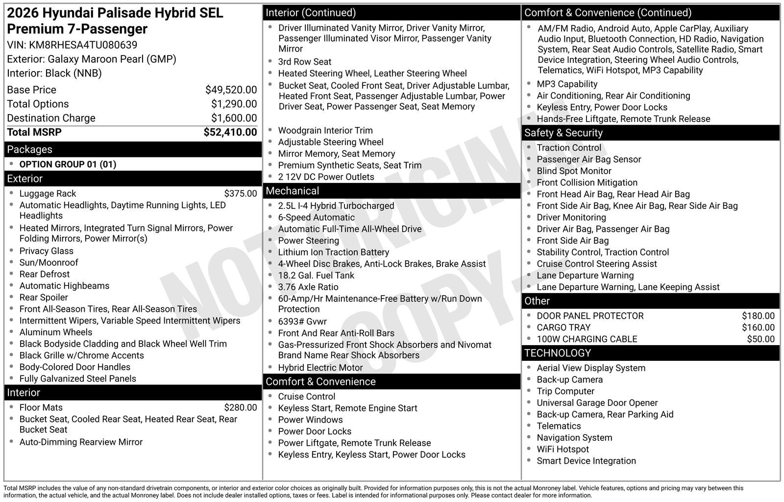 2026 Hyundai PALISADE HYBRID SEL Premium 7 Passenger