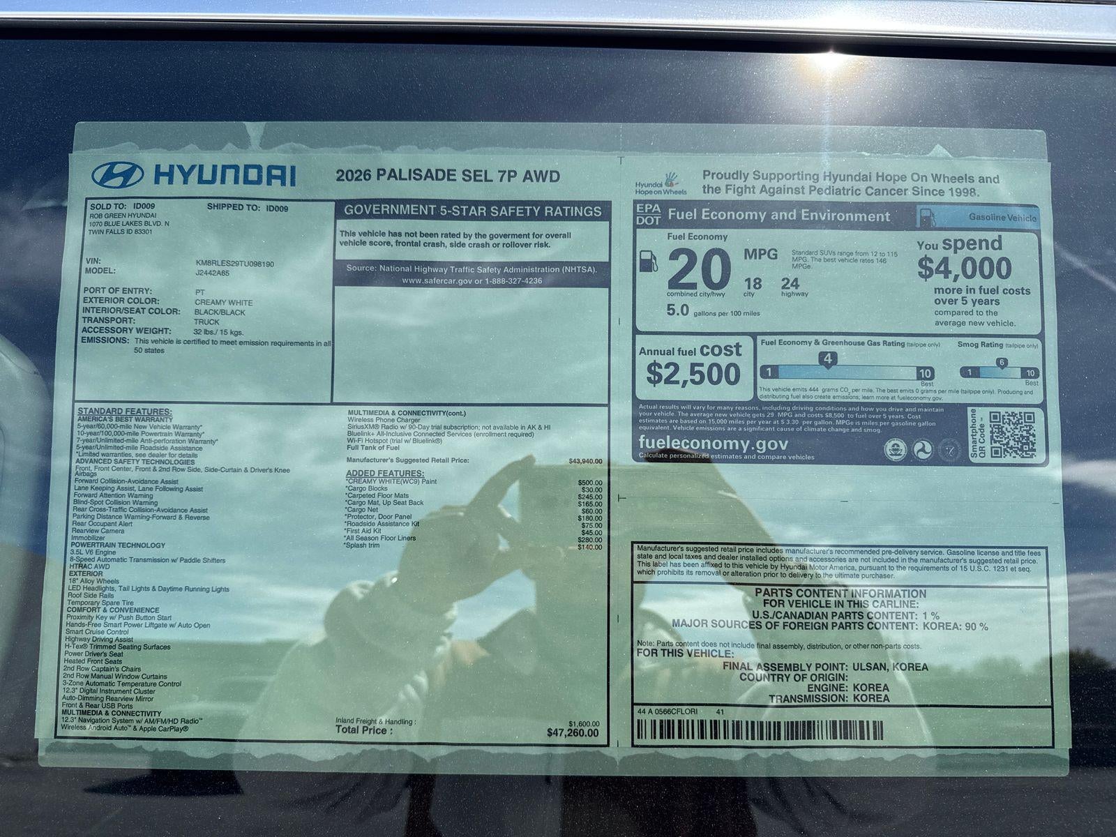 2026 Hyundai PALISADE SEL 7 Passenger