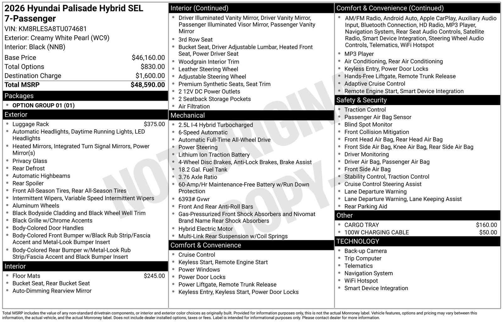 2026 Hyundai PALISADE HYBRID SEL 7 Passenger