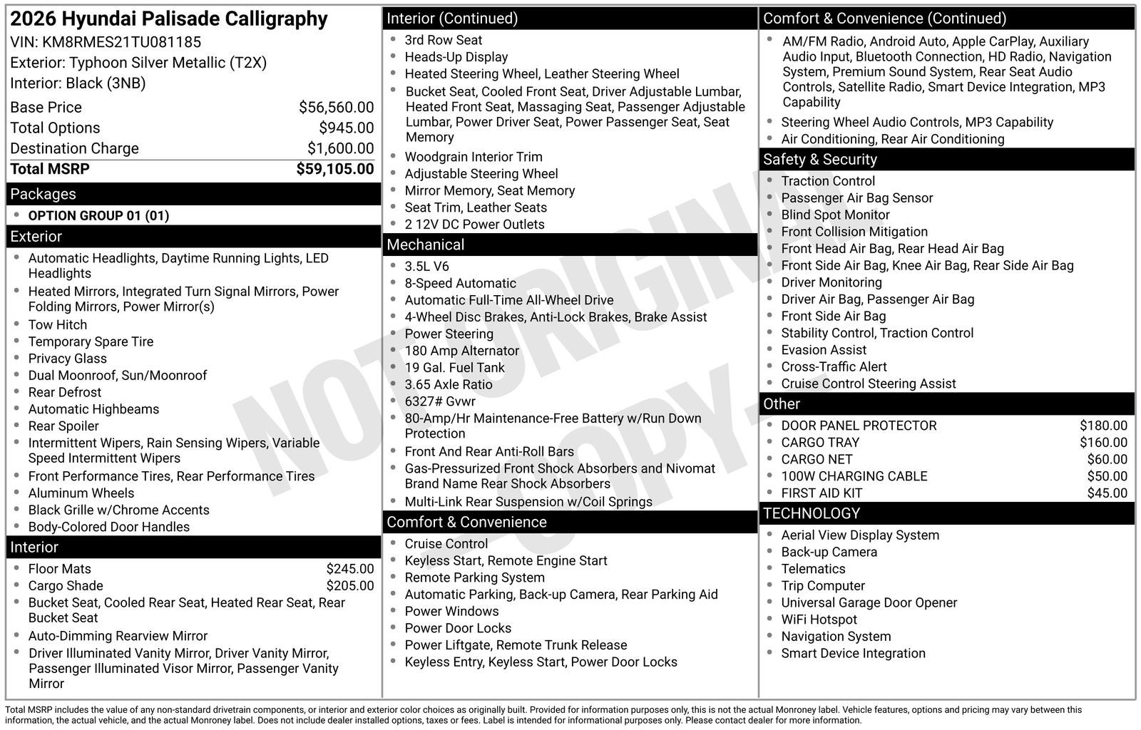 2026 Hyundai PALISADE Calligraphy