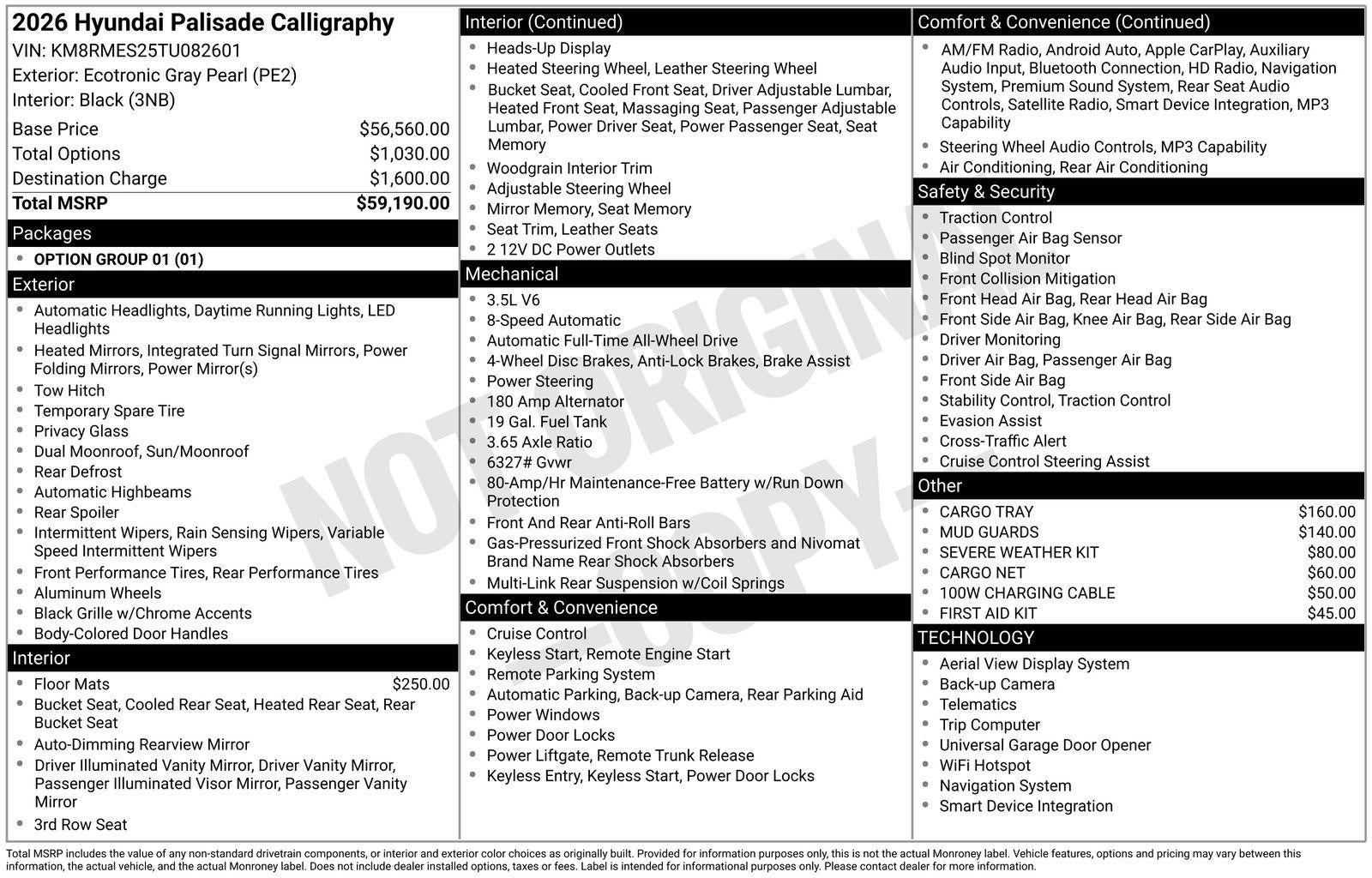 2026 Hyundai PALISADE Calligraphy