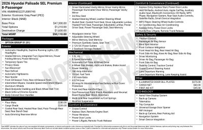 2026 Hyundai PALISADE SEL Premium 8 Passenger