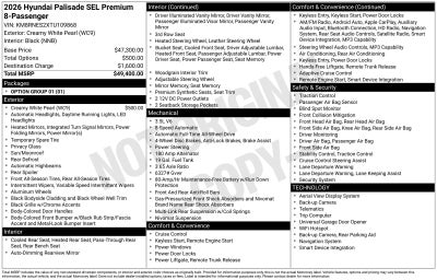 2026 Hyundai PALISADE SEL Premium 8 Passenger