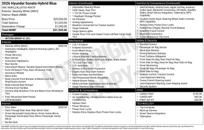 2026 Hyundai SONATA HYBRID Blue