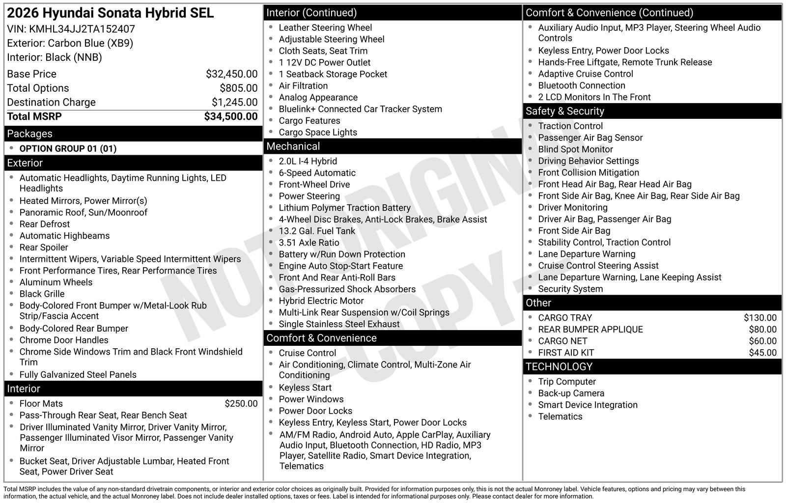 2026 Hyundai SONATA HYBRID SEL