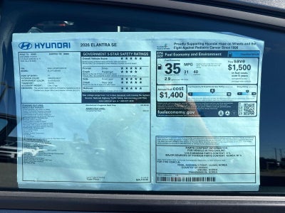 2026 Hyundai ELANTRA SE