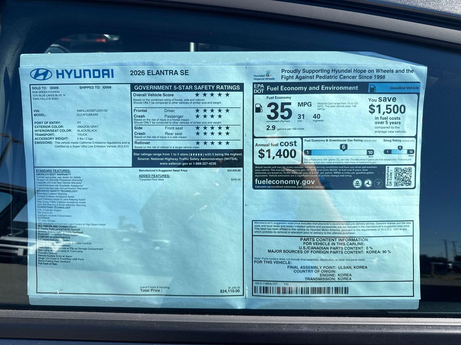 2026 Hyundai ELANTRA SE