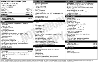 2026 Hyundai ELANTRA SEL Sport