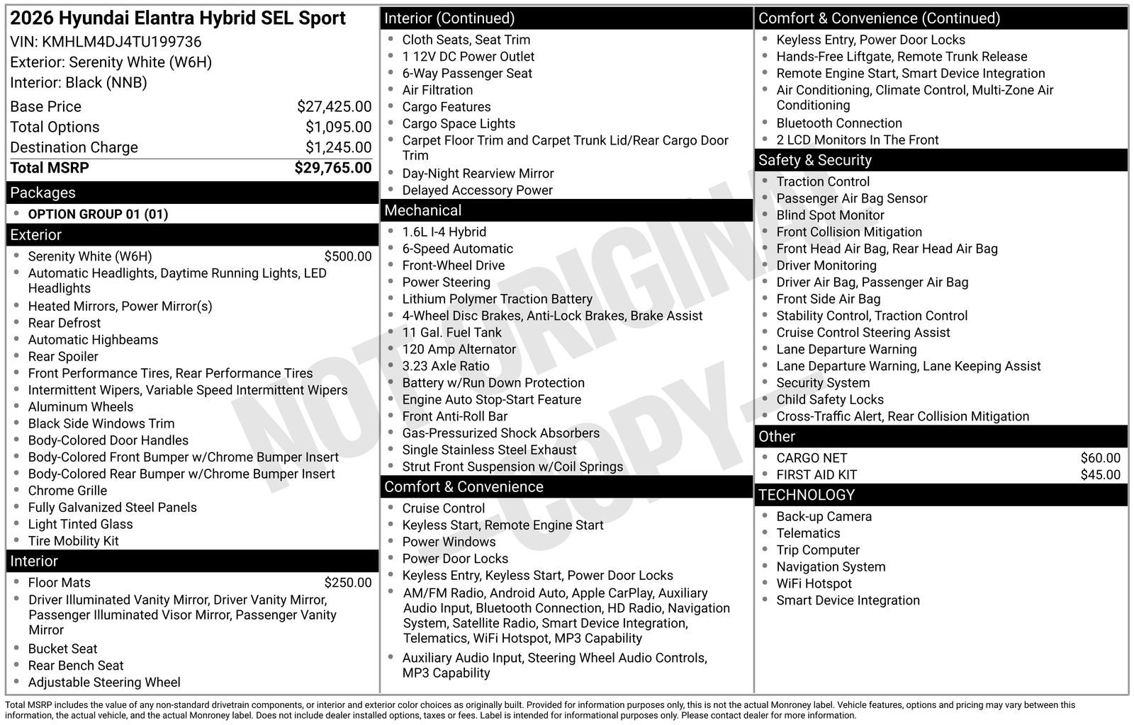 2026 Hyundai ELANTRA HYBRID SEL Sport