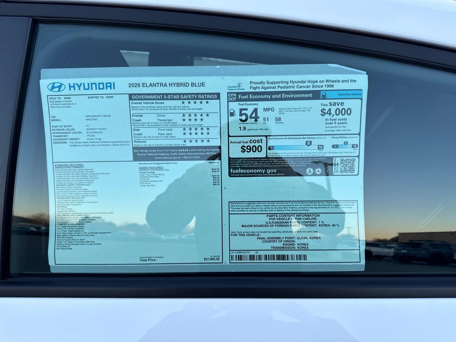 2026 Hyundai ELANTRA HYBRID Blue