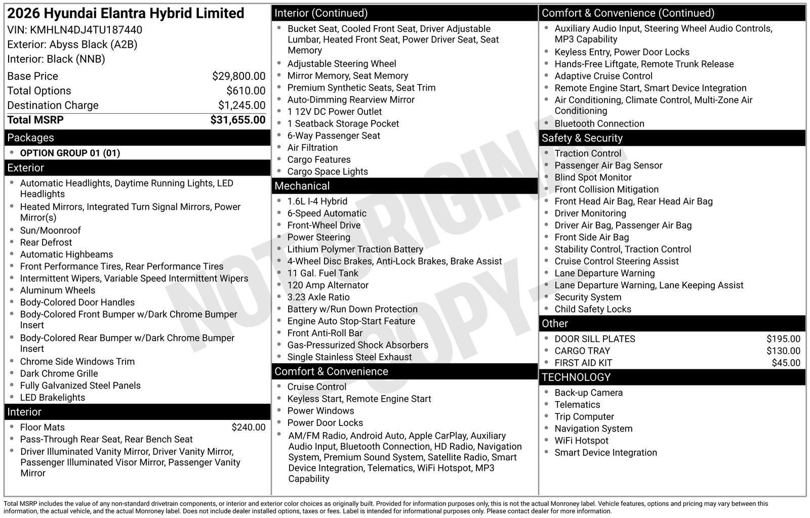 2026 Hyundai ELANTRA HYBRID Limited